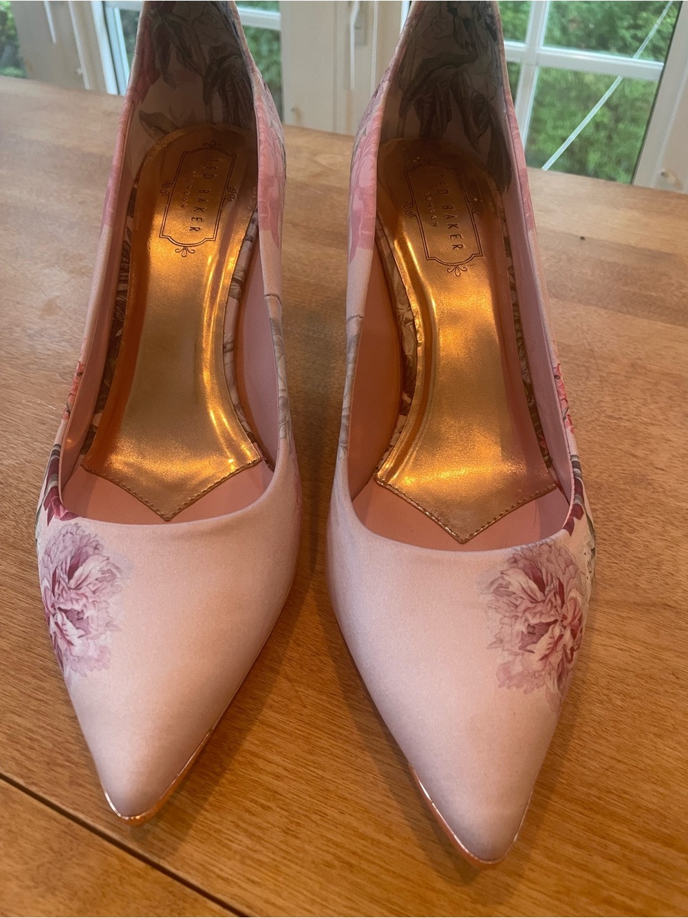 Ted Baker Pink Floral Heels Palace Gardens Vyixyn Size 9 **Excellent** Condition - Picture 7 of 10